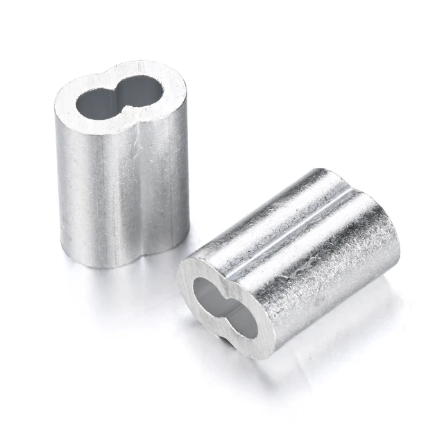 Alt view image 6 of 6 - Yescom 100-Pack 1/8-in Cable Ferrules M3 Wire Rope Crimping Loop Sleeves, Cable Crimps Secure Aluminum Crimping Fittings for Hanging