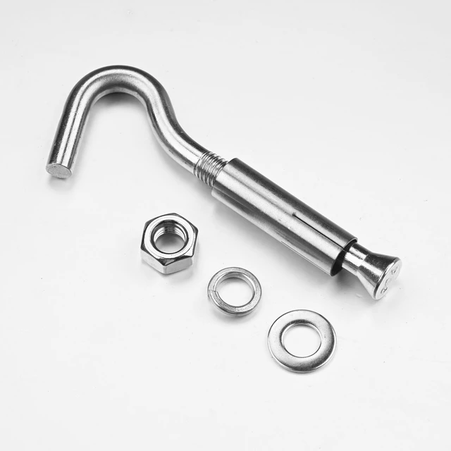 Alt view image 6 of 7 - Yescom 6-Pack M10 Concrete Wall Hook Expansion Anchors, Heavy-Duty 304 Stainless Steel for Batting Cage Baseball Field Equipment Net Hanging