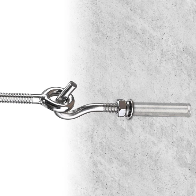 Alt view image 2 of 7 - Yescom 6-Pack M8 Concrete Wall Hook Expansion Anchors, 304 Stainless Steel for Backyard Sports Net Hanging String Lights Patio Sun Shade Sails