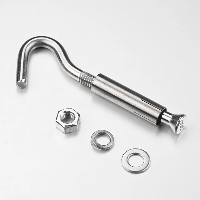 Alt view image 6 of 7 - Yescom 6-Pack M8 Concrete Wall Hook Expansion Anchors, 304 Stainless Steel for Backyard Sports Net Hanging String Lights Patio Sun Shade Sails