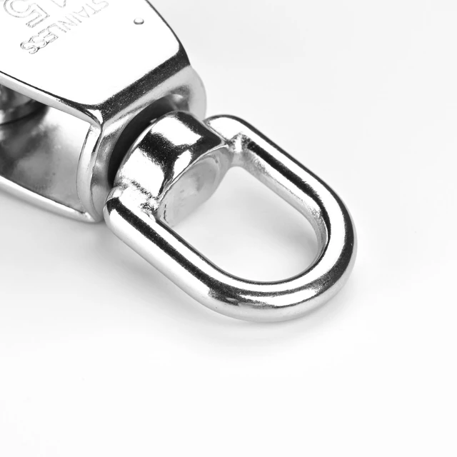 Alt view image 3 of 6 - Yescom 6-Pack 304 Stainless Steel M15 Single Swivel Rope Pulley Block for Batting Cage Baseball Field Equipment Retractable Net Hanging