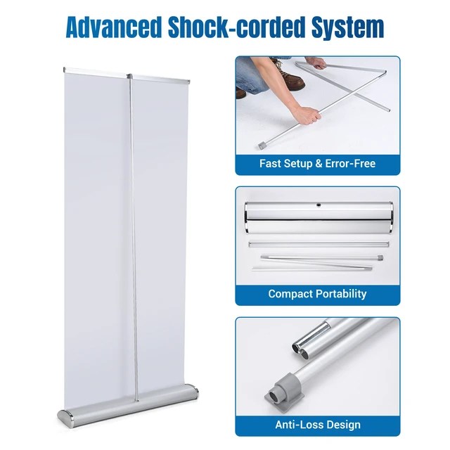Alt view image 7 of 7 - InstaHibit 33.5x78.7in Deluxe Retractable Banner Stand Aluminum Base Roll Up Display 5PK