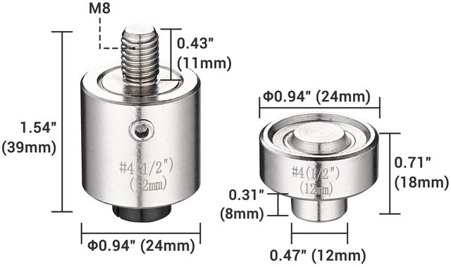 Alt view image 4 of 5 - Yescom #4 Grommet Press Machine Replacement Die Set ID 12mm 1/2" Work with Manual Grommet Machine