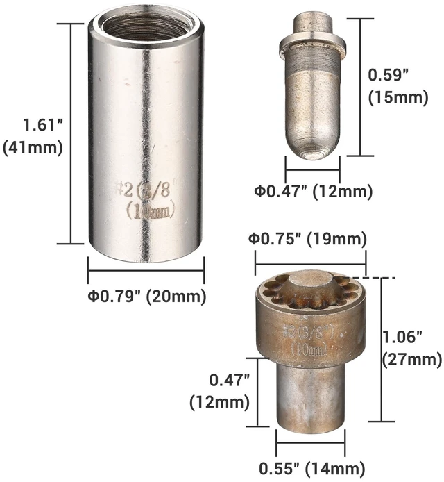 Alt view image 4 of 5 - Yescom #2 Auto-Feed Electrical Grommet Machine Replacement Die Set ID 10mm 3/8"