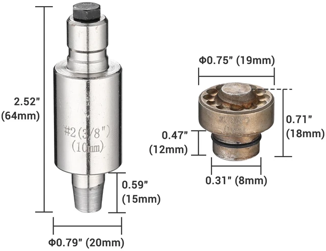 Alt view image 4 of 5 - Yescom #2 Semi-Automatic Grommet Press Machine Replacement Die Set ID 10mm 3/8" Work with Auto-Feed Grommet Machine