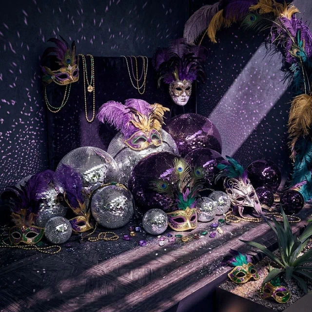 Alt view image 2 of 7 - Yescom 16 Pack Hanging Disco Balls Set Mirror Glass Spheres Silver & Purple