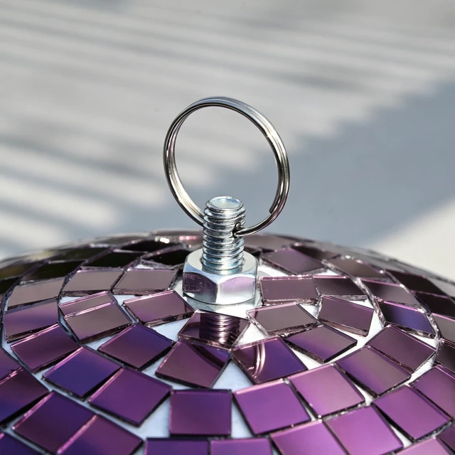 Alt view image 4 of 7 - Yescom 16 Pack Hanging Disco Balls Set Mirror Glass Spheres Silver & Purple