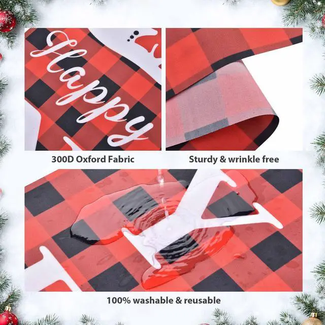 Alt view image 4 of 7 - Yescom Merry Christmas New Year Door Sign,Porch Sign Banner,Hanging 2 Pack Xmas Party Decorations