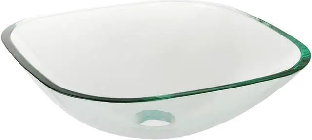 Alt view image 2 of 7 - Square Tempered Glass Vessel Sink Basin with Chrome Mounting Ring and 1 5/8" Pop Up Drain Combo Set