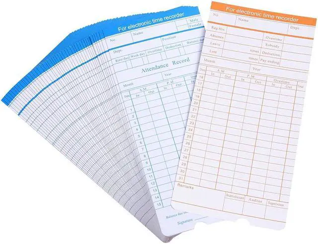 Alt view image 2 of 4 - Yescom 100 Count Monthly Time Clock Cards Timecard for Employee Attendance Payroll Recorder