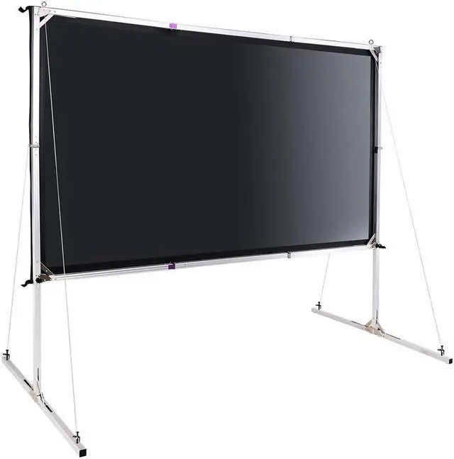 Alt view image 6 of 7 - 100" Portable Fast Folding Projector Screen 16:9 HD w/ Stand for Indoor Outdoor