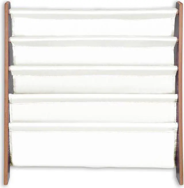Alt view image 3 of 5 - Kids Book Shelf Sling Storage Rack Organizer Bookcase Display Holder Walnut