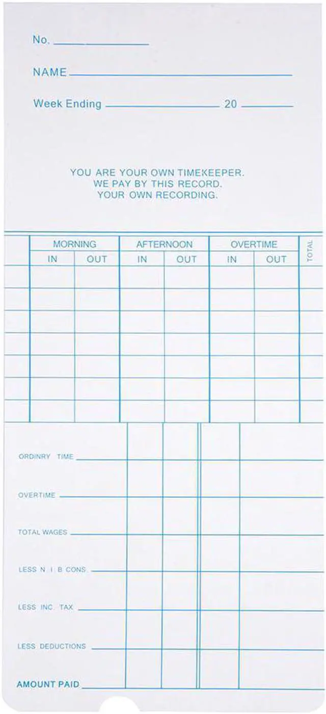 Alt view image 3 of 3 - 200x Weekly Time Clock Cards Timecard for Employee Attendance Payroll Recorder