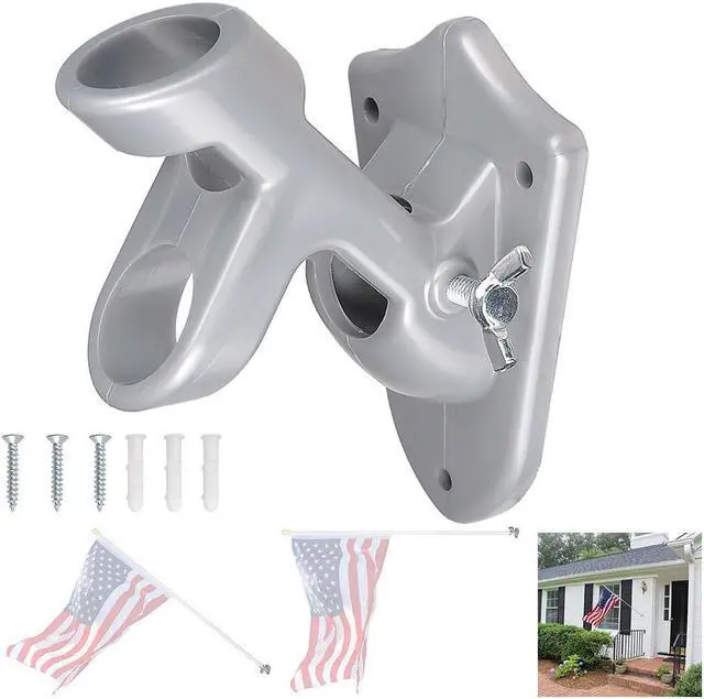 Main image of Yescom 2 Positions 1" Flag Pole Bracket Wall Mount Flagpole Holder Home Outdoor