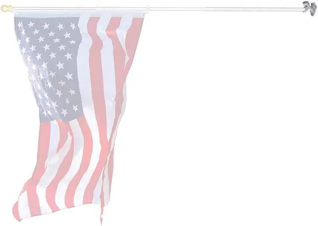Alt view image 6 of 7 - Yescom 2 Positions 1" Flag Pole Bracket Wall Mount Flagpole Holder Home Outdoor