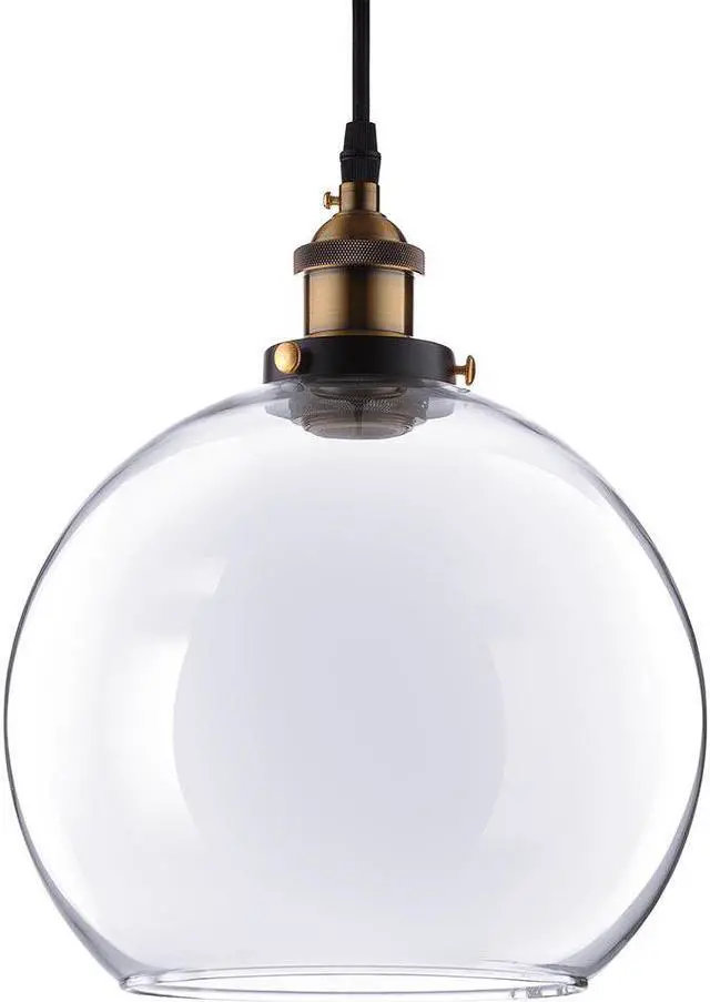 Main image of Vintage Industrial 9.8" Ball Shape Glass Ceiling Light Pendant Light Edison Lamp Clear
