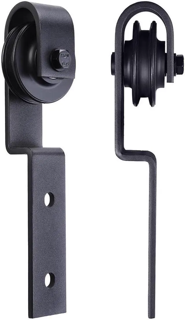 Alt view image 3 of 7 - 6.6 FT Country Style European American Bypass Steel Sliding Barn Wood Door Hardware Roller Track Kit