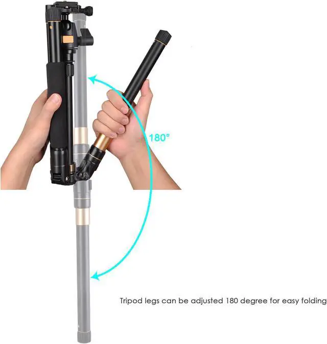 Alt view image 5 of 7 - 60" Tripod Monopod DSLR Camera Set w/ Ball Head Pocket Travel Photographic Aluminum
