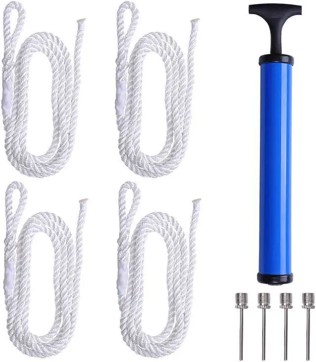 Alt view image 4 of 7 - 4pcs Ribbed Boat Fender 8"x27" Bumper Dock Shield Protection White w/ Lines Pump