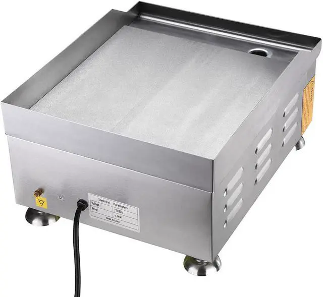 Alt view image 6 of 14 - 1800W 14" Electric Countertop Griddle Flat Top Commercial Restaurant BBQ Grill
