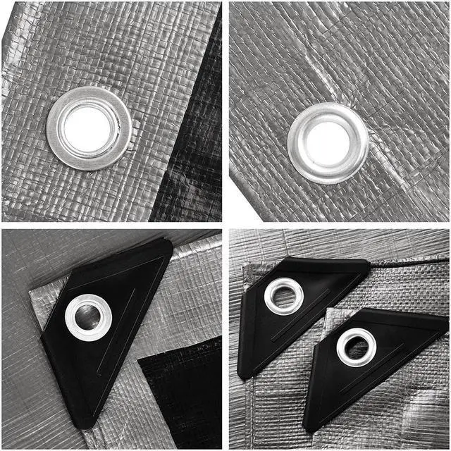 Alt view image 7 of 10 - 10x15ft Heavy Duty Reinforced Poly Tarp 10-mil Multi Purpose Canopy Tent Cover Waterproof Tarpaulin Outdoor