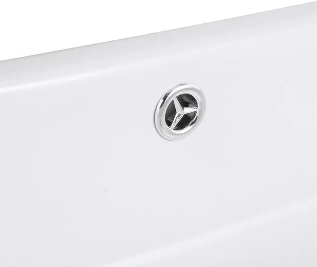 Alt view image 4 of 7 - Aquaterior 20-2/7"x14-1/4"x6" Rectangle White Porcelain Ceramic Bathroom Sink w/ Free Chrome Drain and Overflow