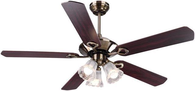 52" Blades Ceiling Fan with Light Kit Antique Bronze Reversible Remote  Control