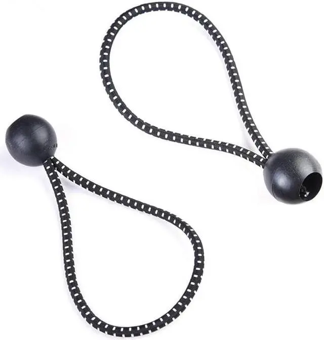 Alt view image 3 of 5 - 25 pcs 6" Black Elastic Ball Bungee Loop Cord Tie Down Strap Wire Fix Canopy Tarp Tent
