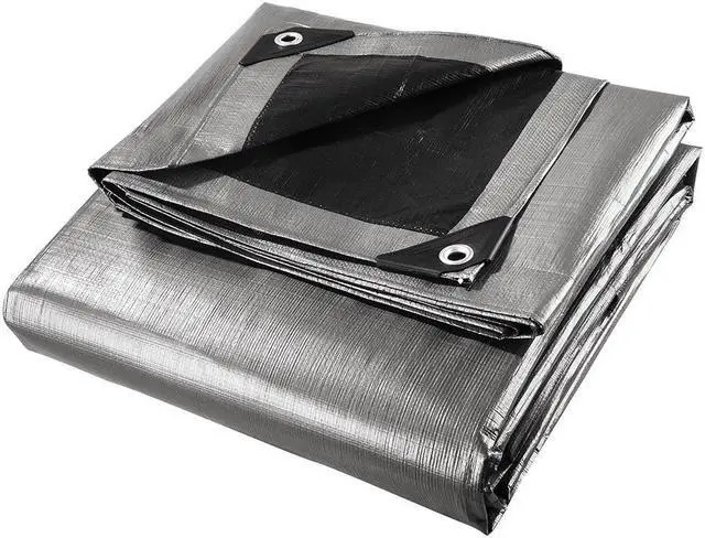 Alt view image 2 of 10 - 10x15ft Heavy Duty Reinforced Poly Tarp 10-mil Multi Purpose Canopy Tent Cover Waterproof Tarpaulin Outdoor