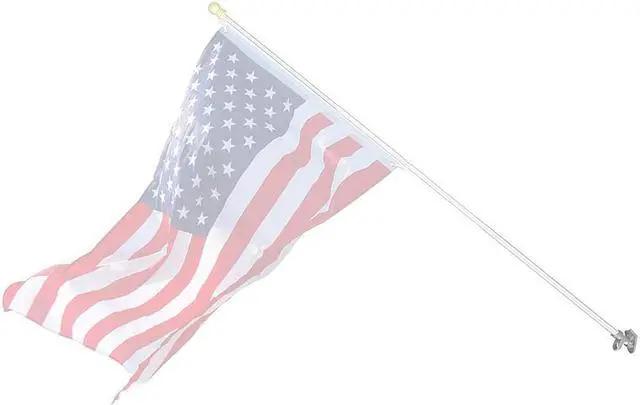 Alt view image 5 of 7 - Yescom 2 Positions 1" Flag Pole Bracket Wall Mount Flagpole Holder Home Outdoor