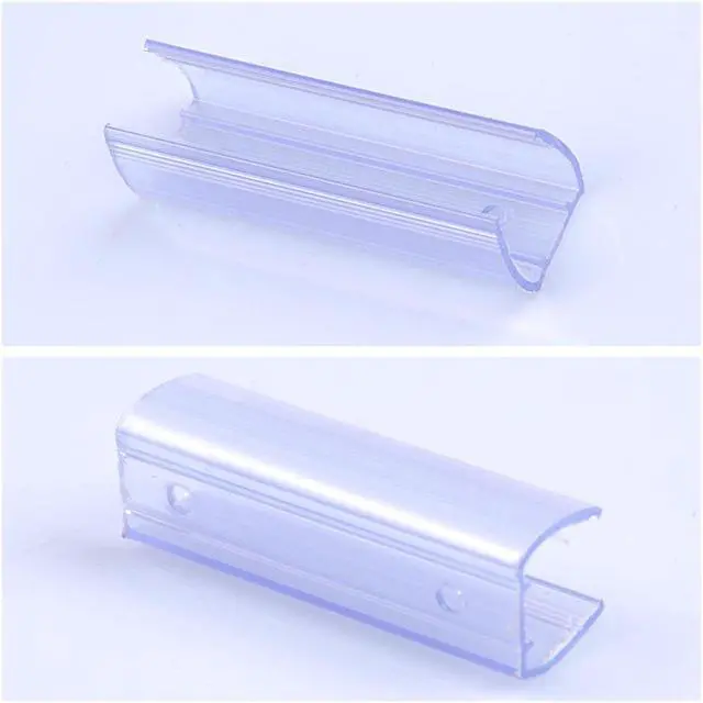 Alt view image 2 of 4 - DELight 2" Plastic U Channel System 50PCS Clear PVC Universal LED Track Mounting Holder for 9/16" Neon Flex Strip Light