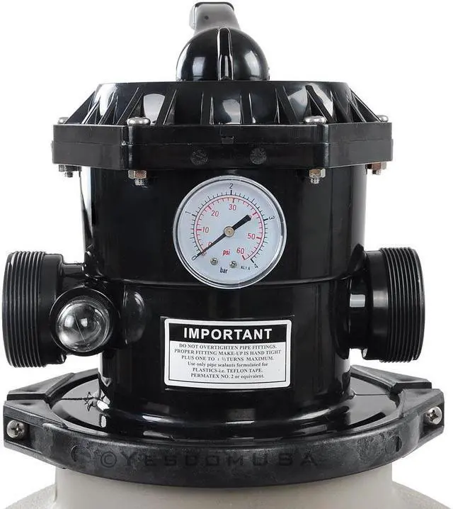 Alt view image 7 of 14 - 16" Swimming Pool Sand Filter Above Inground Pond Fountain Fit 0.35 to 1HP Pump