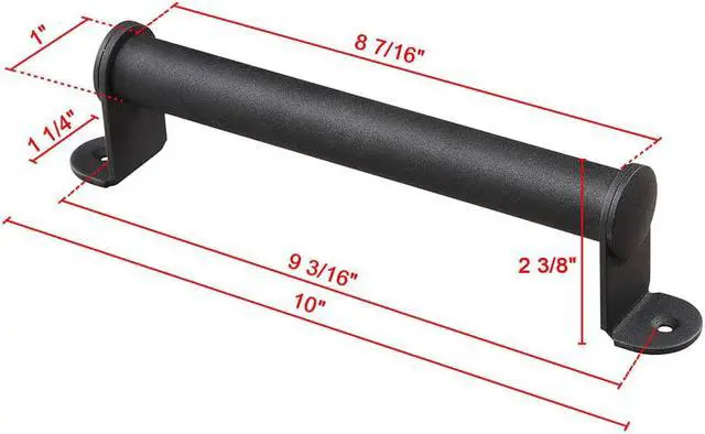 Alt view image 6 of 7 - 2x 10" Sliding Barn Door Cylindrical Handle Heavy Duty Cast Iron Pull Gate Shed Cabinet Matte Black
