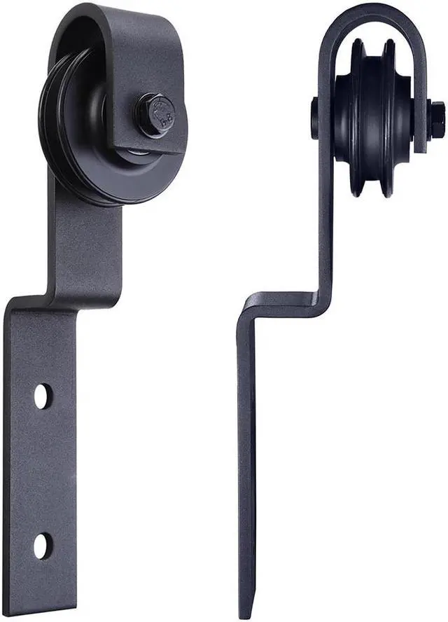 Alt view image 4 of 7 - 6.6 FT Country Style European American Bypass Steel Sliding Barn Wood Door Hardware Roller Track Kit