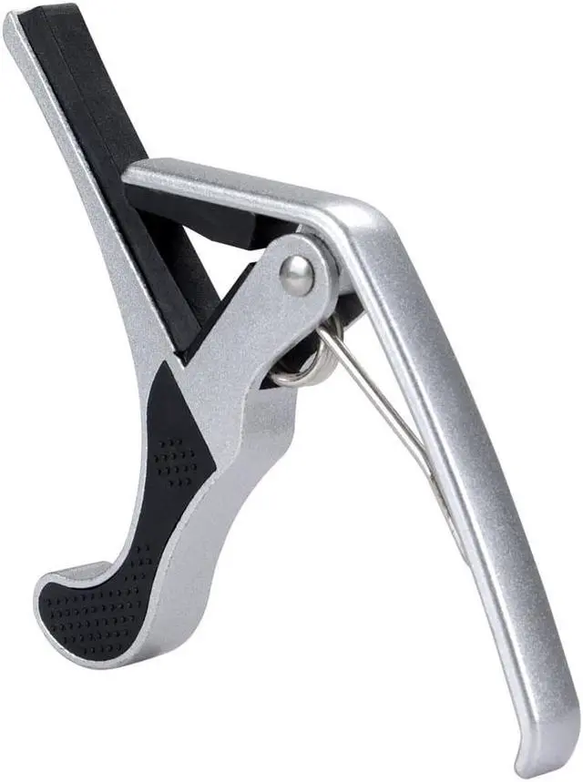 Alt view image 2 of 11 - Change Tune Clamp Key Trigger Capo For Acoustic Electric Classical Guitar Silver