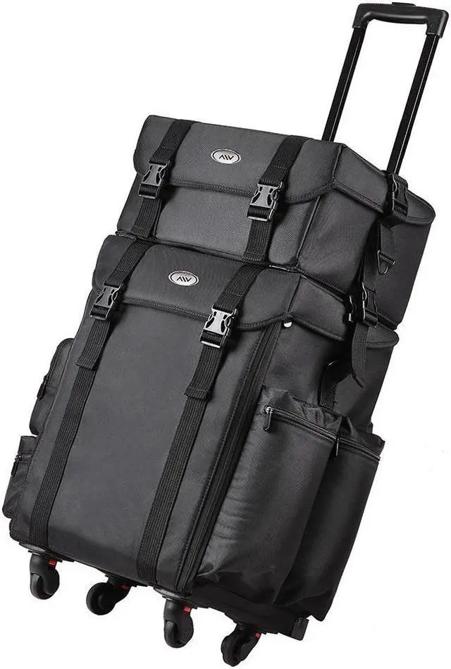 Alt view image 6 of 14 - Byootique Classic Black Rolling 2in1 Cosmetic Case Sided Makeup Artist Organizer