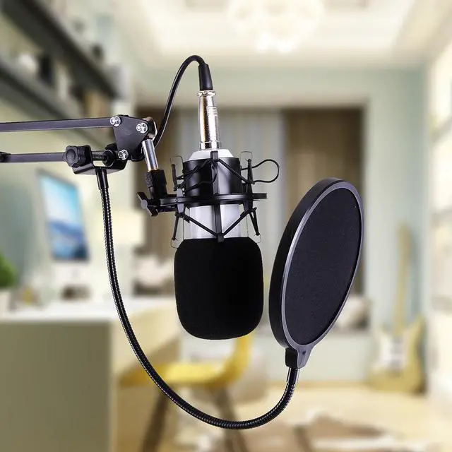 Alt view image 7 of 8 - Pro Condenser Microphone w/ Shock Mount Arm Stand Pop Filter For Recording Studio Stage