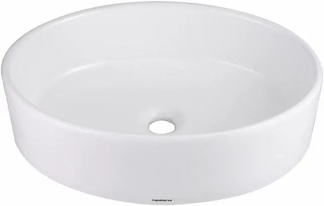 Main image of Aquaterior Oval Porcelain Ceramic Bathroom Vessel Sink Basin with Chrome Drain