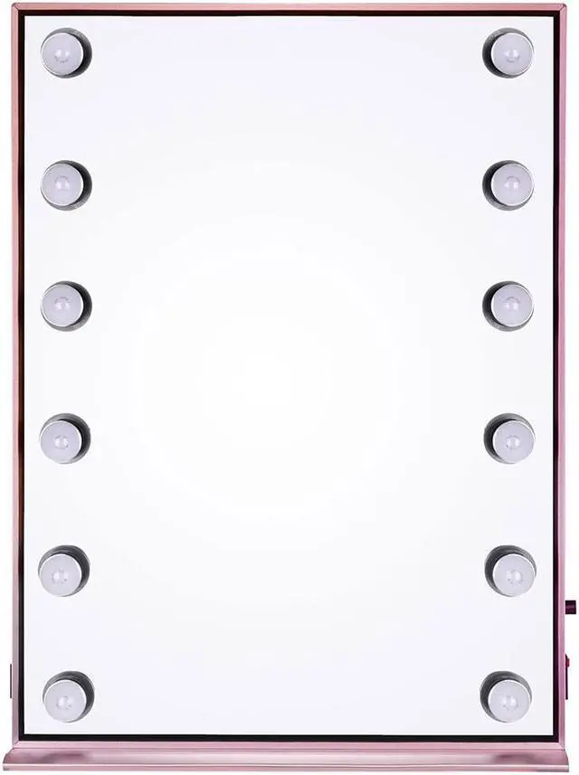 Alt view image 7 of 7 - Byootique Lighted Hollywood Vanity Mirror 12pcs Dimmable LED Tabletop Wall Mount Makeup