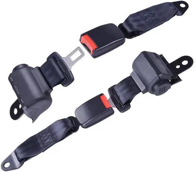 Alt view image 3 of 5 - Yescom Universal Golf Cart Seat Lap Belts Retractable for EZGO/Yamaha/Club Car 2 Pieces