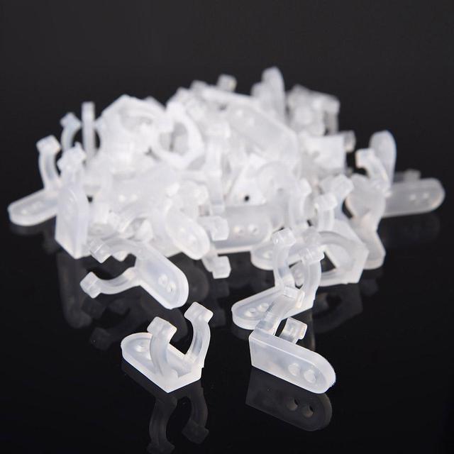 DELight 50pcs 1/2 13mm Clear PVC LED Rope Light Holder Wall