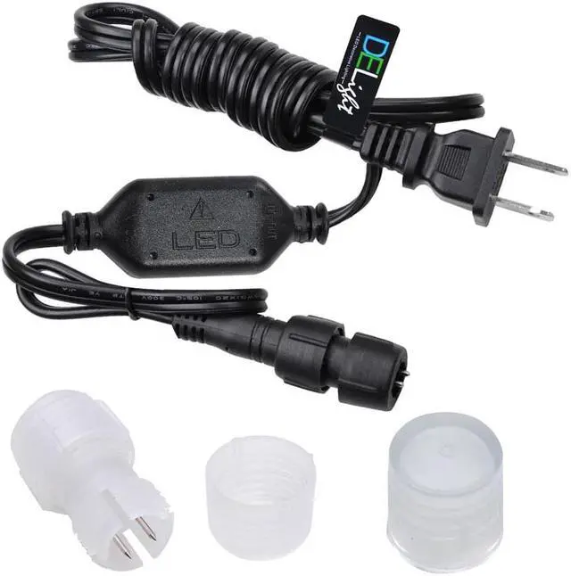 Alt view image 2 of 4 - DELight 10pcs 5ft Power Cords w/ Connectors End Caps 2 Wire Acc for LED Rope Light