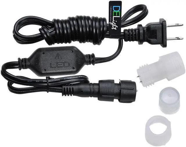 Main image of DELight 10pcs 5ft Power Cords w/ Connectors End Caps 2 Wire Acc for LED Rope Light