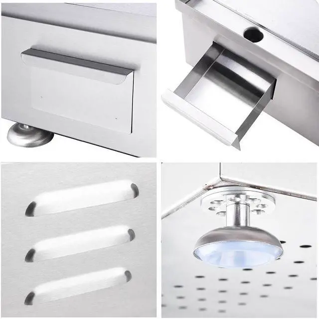 Alt view image 6 of 14 - 3500W 24" Electric Countertop Griddle Flat Top Commercial Restaurant BBQ Grill