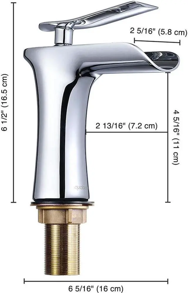 Alt view image 7 of 7 - Aquaterior Single Handle Bathroom Faucet Waterfall Spout Mixer Tap Basin Lavatory Faucet Chrome (CUPC NSF)