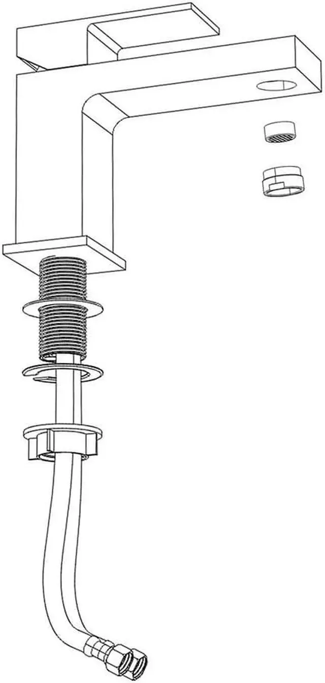Alt view image 6 of 7 - Aquaterior® Modern 1 Hole Bathroom Square Faucet Vanity Sink 1 Handle Cold & Hot Water Tap ORB DIY
