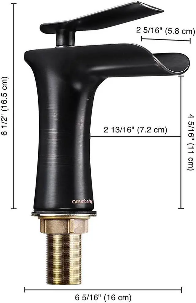 Alt view image 7 of 7 - Aquaterior Single Handle Bathroom Faucet Waterfall Spout Mixer Tap Basin Lavatory Faucet Oil Rubbed Bronze (CUPC NSF)