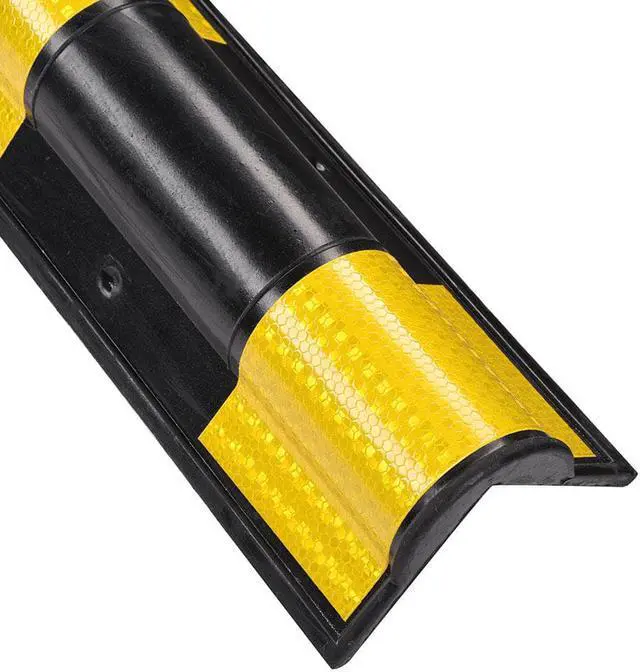 Alt view image 2 of 7 - 31" Rubber Corner Guard Wall Corner Protector with Reflective Yellow Strips for Garage 2pcs