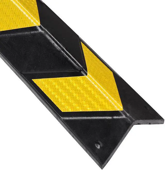 Alt view image 2 of 7 - 31" Rubber Corner Guard Wall Corner Protector with Reflective Yellow Strips for Garage 2pcs