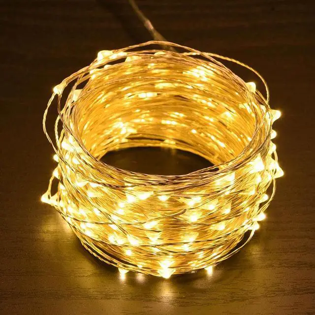 Alt view image 7 of 7 - Yescom LED String Light 66' Battery Operated Starry Fair Rope Lamp 8 Modes Remote Christmas Wedding